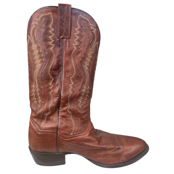 Vintage Dan Post Men’s Brown Leather Western Cowboy Boot Size US 9.5 EW main image 7